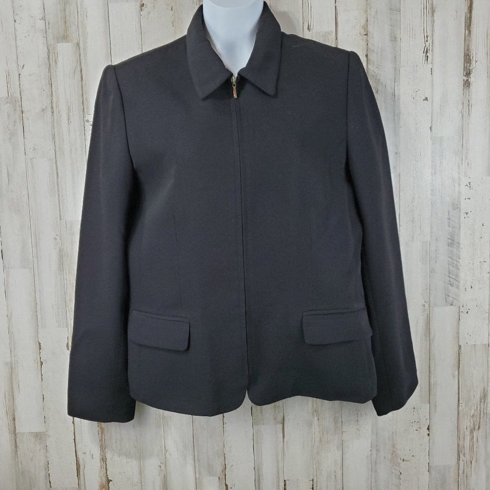 5/$25 Style & Co. Womens Blazer Jacket 10 Black Fitted I17